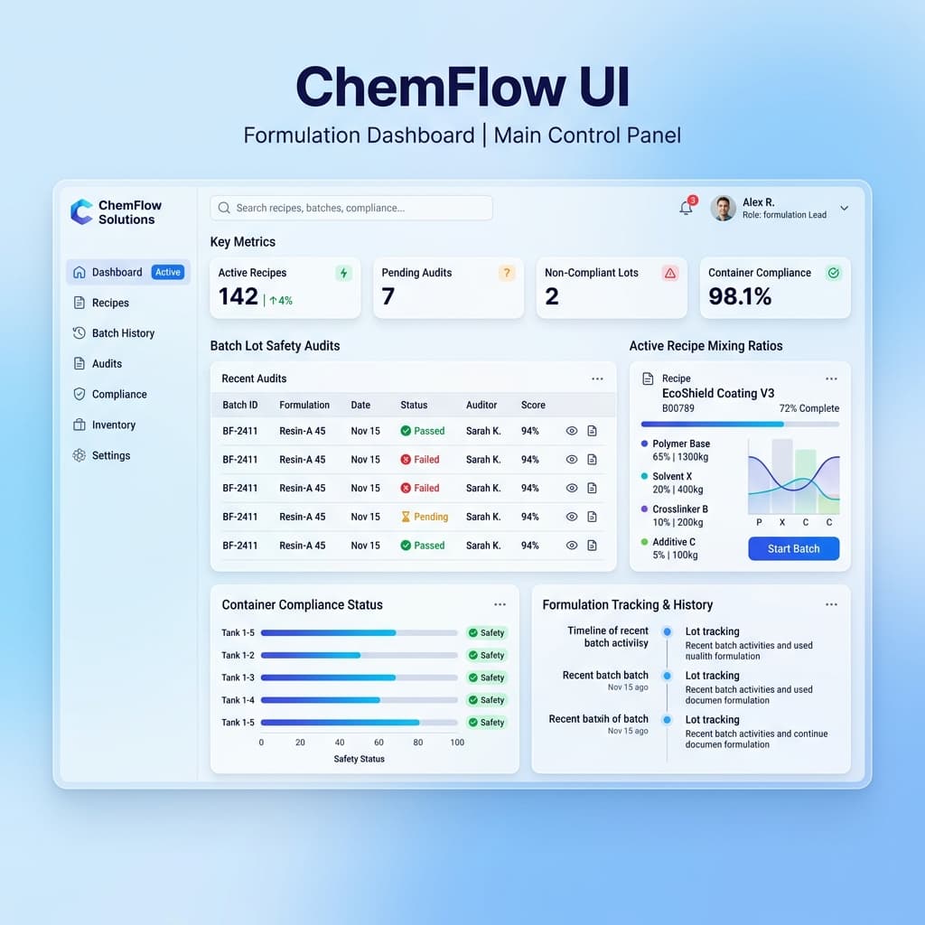 Chemicals & Processing Module Interface